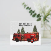Brandweerman Kerstmis Briefkaart (Staand voorkant)