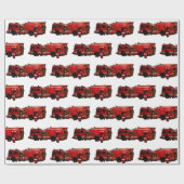 Brandweerman Kerstmis Cadeaupapier (Vlak)