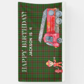 Brandweerman Kerstmis Firetruck Boys verjaardagsfe Spandoek (Verticaal)