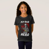Brandweerman Kind Mijn vader is mijn dochter. T-shirt (Voorkant volledig)