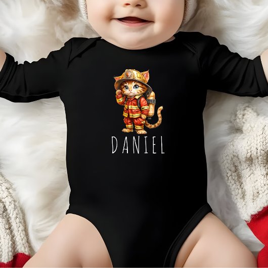 Brandweerman Kitten Schattigee brandweerman Romper