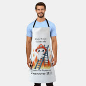 Brandweerman klimt ladder bij zonsondergang schort (Gedragen)