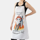 Brandweerman klimt ladder bij zonsondergang schort (Insitu)