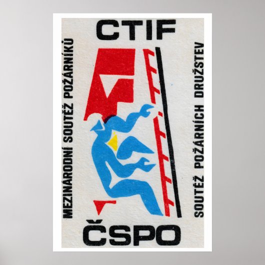 Brandweerman klimt ladder - Matchbox Print (Voorkant)