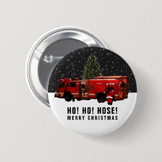 Brandweerman Kous Stuffers Ronde Button 5,7 Cm (Voorkant /achterkant)