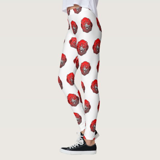 Brandweerman leggings met Maltees kruis wit (Links)