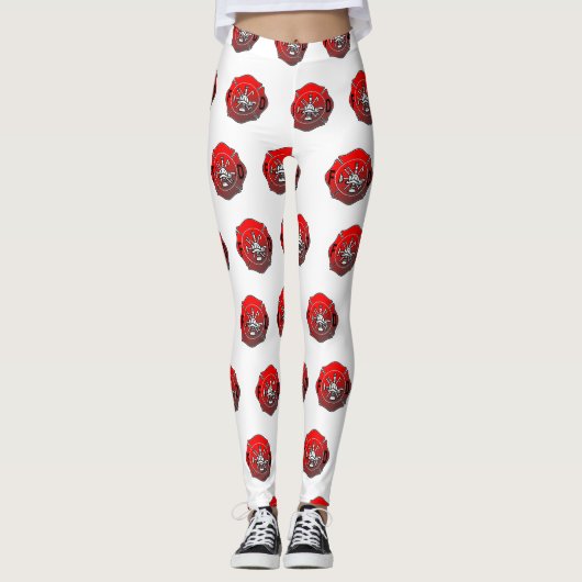 Brandweerman leggings met Maltees kruis wit (Voorkant)