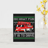 Brandweerman Lelijke Kerstmis - Brandweerwagen Kaart (Gele Bloem)