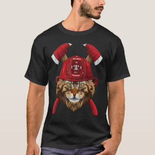 Brandweerman Maine Coon Jongens Kinderen Brandweer T-shirt