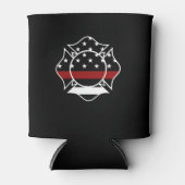 Brandweerman Maltees Kruis & Dunne Rode Lijn Blikjeskoeler (Voorkant)