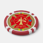 Brandweerman Maltese Cross Bunker Gear Art Poker Chips (Enkel)