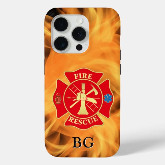 Brandweerman Maltese Cross Fire Rescue Fire Flame Case-Mate iPhone Case (Achterkant)