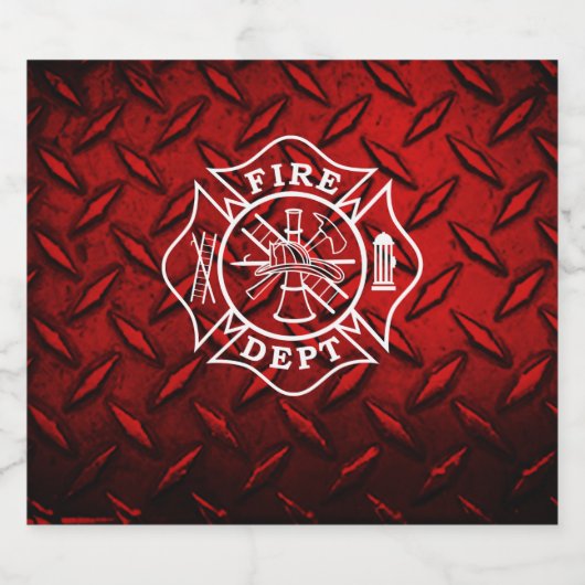 brandweerman Maltese kruis Bier Etiket (Enkel label)