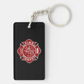 brandweerman Maltese kruis Sleutelhanger (achterkant)