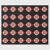 Brandweerman Maltese kruis Thin Red Line Cadeaupapier (Vlak)