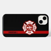 Brandweerman Maltese kruis Thin Red Line iPhone Hoesje (Achterkant horizontaal)