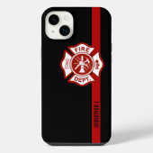 Brandweerman Maltese kruis Thin Red Line iPhone Hoesje (Achterkant)