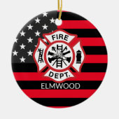 brandweerman Maltese kruis, vuurman Keramisch Ornament (Voorkant)