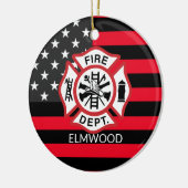 brandweerman Maltese kruis, vuurman Keramisch Ornament (Links)