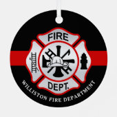 Brandweerman Maltese kruisgepersonaliseerde vuurma Metalen Ornament (Achterkant)