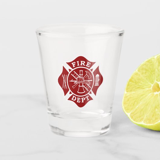 brandweerman Maltese kruisglas Shot Glas (Voorkant)