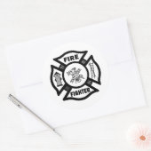 brandweerman Maltese Ronde Sticker (Envelop)