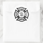 brandweerman Maltese Ronde Sticker (Tas)