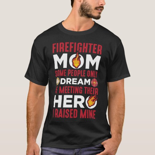 Brandweerman Mam Firemen Son Moederdag Proud Mam T-shirt (Voorkant)