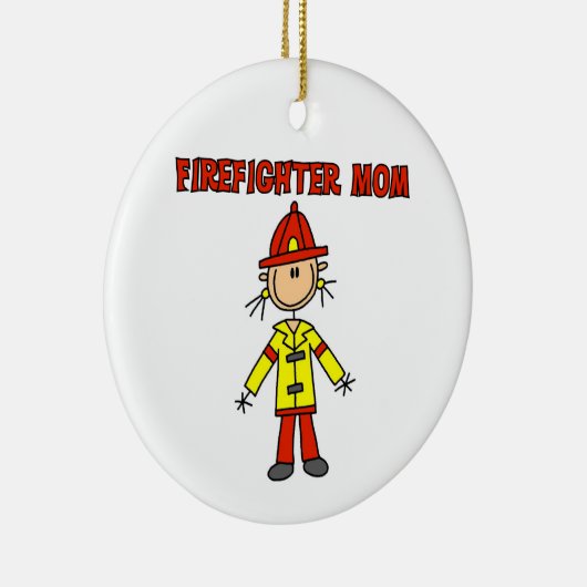 Brandweerman Mama T-shirts en geschenken Keramisch Ornament (Rechts)