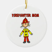 Brandweerman Mama T-shirts en geschenken Keramisch Ornament (Voorkant)