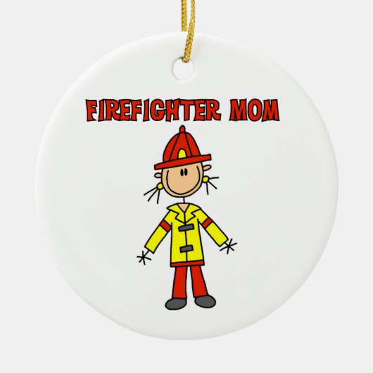 Brandweerman Mama T-shirts en geschenken Keramisch Ornament (Voorkant)