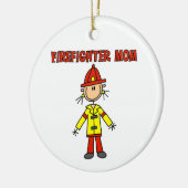 Brandweerman Mama T-shirts en geschenken Keramisch Ornament (Links)