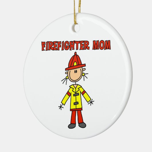 Brandweerman Mama T-shirts en geschenken Keramisch Ornament (Links)