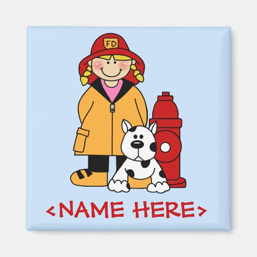 Brandweerman (Meisje) Magneet (Voorkant)