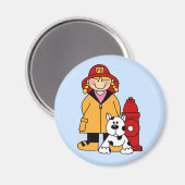 Brandweerman (Meisje) Magneet (Voorkant / Achterkant)
