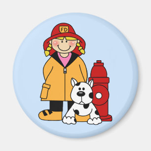 Brandweerman (Meisje) Magneet