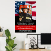 Brandweerman Memorial Aandenken Brandweerman Begra Poster (Thuiskantoor)