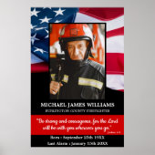 Brandweerman Memorial Aandenken Brandweerman Begra Poster (Voorkant)