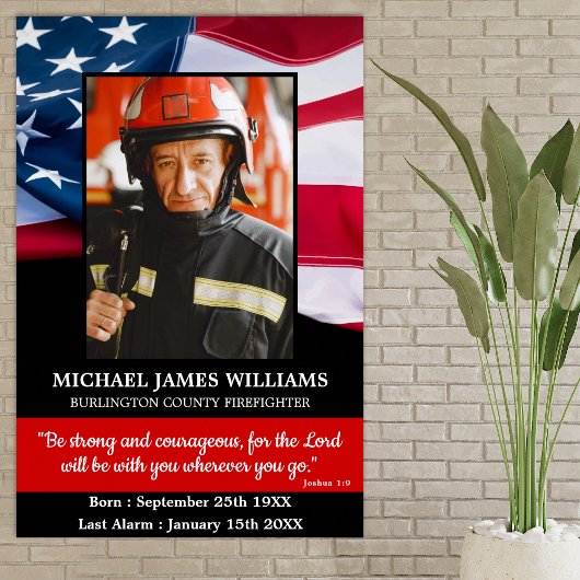 Brandweerman Memorial Aandenken Brandweerman Begra Poster