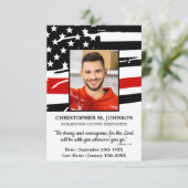 Brandweerman Memorial Flag begrafenisgebed Kaart (Staand voorkant)