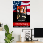 Brandweerman Memorial In Lieve Herinnering Uitvaar Poster (Thuiskantoor)
