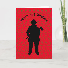 Brandweerman met bijl silhouet kerst Kaart