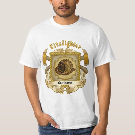 brandweerman met bijlbeveiliging t-shirt (Voorkant)