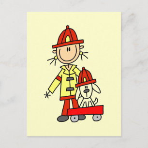 Brandweerman met Dalmation T-shirts en cadeaus Briefkaart