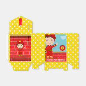 Brandweerman met de titel Birthday Party Guest Fav Bedankdoosjes (Uitgevouwen)