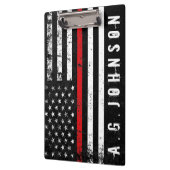 Brandweerman met drukke VS-vlag Gepersonaliseerd Klembord (Links)