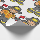 Brandweerman met een bijl cadeaupapier