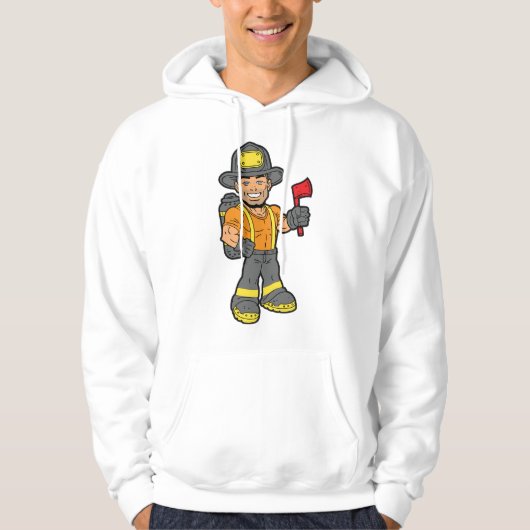 Brandweerman met een bijl hoodie (Voorkant)