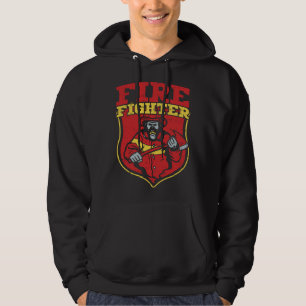 Brandweerman met een bijl kunstwerk hoodie