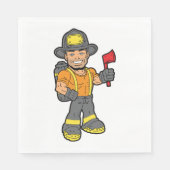 Brandweerman met een bijl servet (Voorkant)